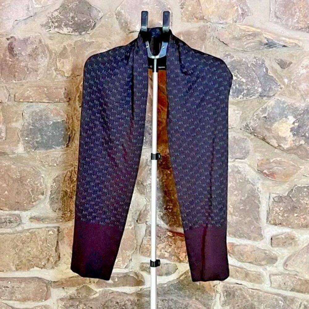 Michael Kors Black Gray Repeat Logo Jacquard Scarf 74” long 12”wide